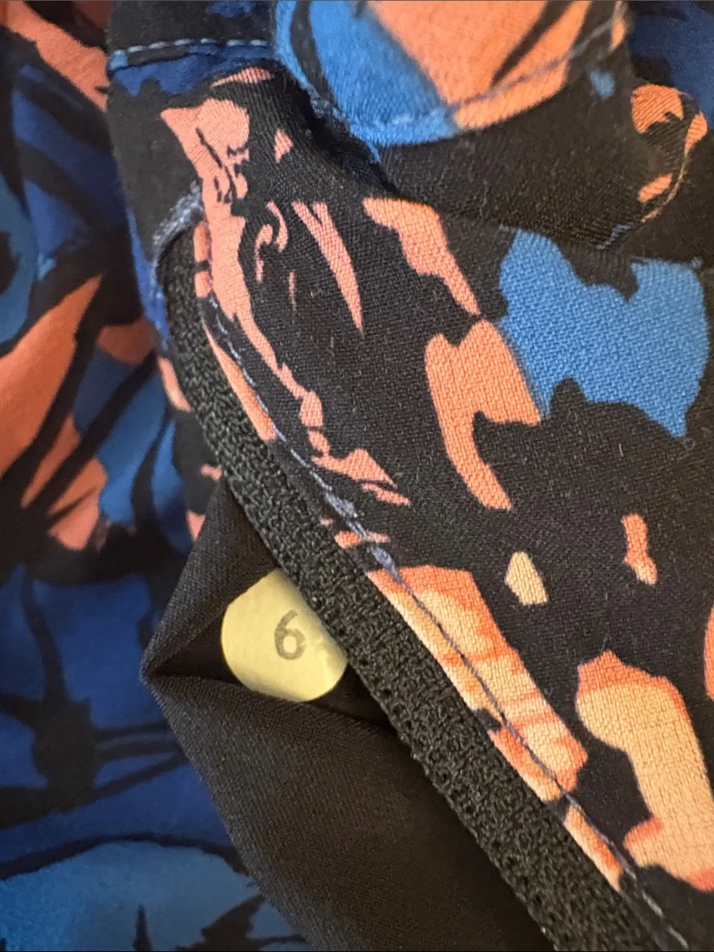 lululemon athletica Blue and Coral Abstract Print Athletic Shorts